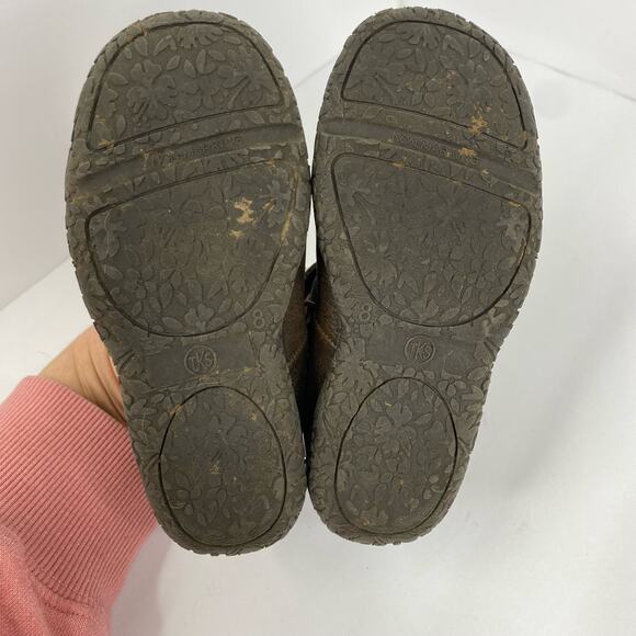 TKS Girls Donna Mary Janes Brown Shoes size 8 22312 3D Flowers - Picture 6 of 10